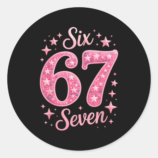 Adesivo Six Seven 67 Birthdayalpha Slang Gen 67th Number 6 (Frente)