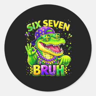 Adesivo Six Seven 67 Bruh Mardi Gras Mardigator Jacaré