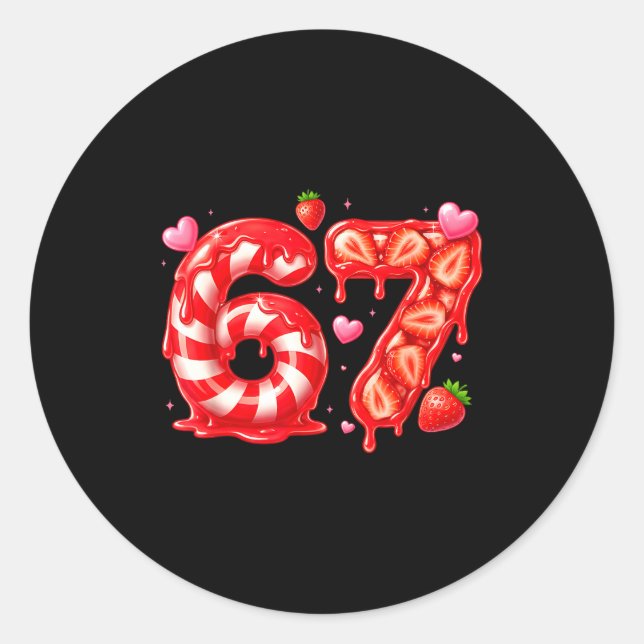 Adesivo Six Seven 67 Meme 6 7 Valentines Day Heart Men Wom (Frente)