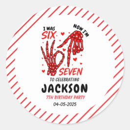 Adesivo Six Seven Birthday Skeleton Hands Party