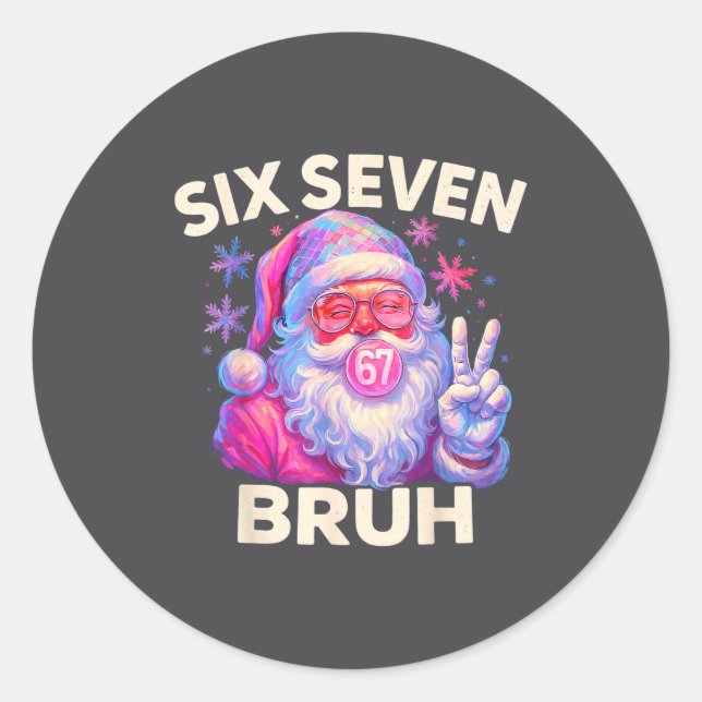 Adesivo Six Seven Bruh 67 Funny Nk Santa Christmas 6 7 Mem (Frente)