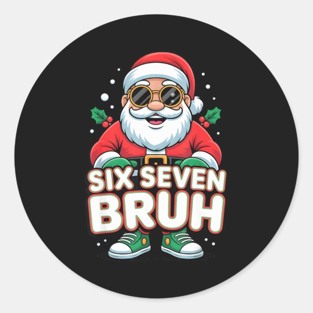 Adesivo Six Seven Bruh Funny Santa Christmas 67 Gen Alpha  (Frente)
