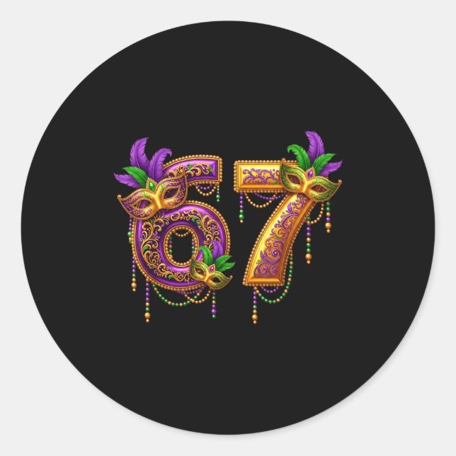 Adesivo Six Seven Carnaval Festival 67 Meme Funny Mardi Gr (Frente)