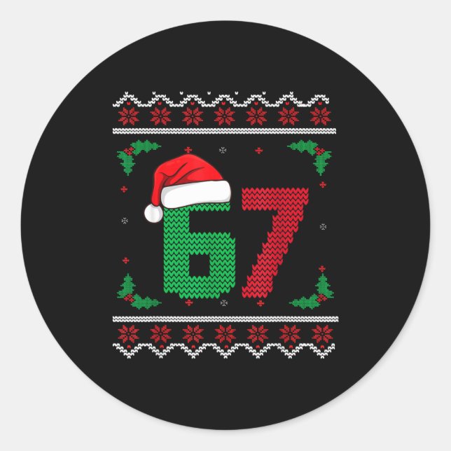 Adesivo Six Seven Christmas 6 7 Ugly Christmas Sweater  (Frente)