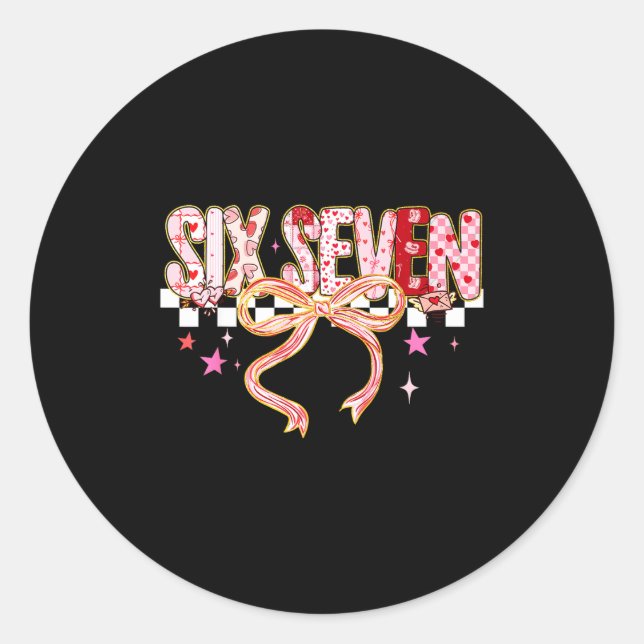 Adesivo Six Seven Coquette Bow Women Girl Funny Valentines (Frente)