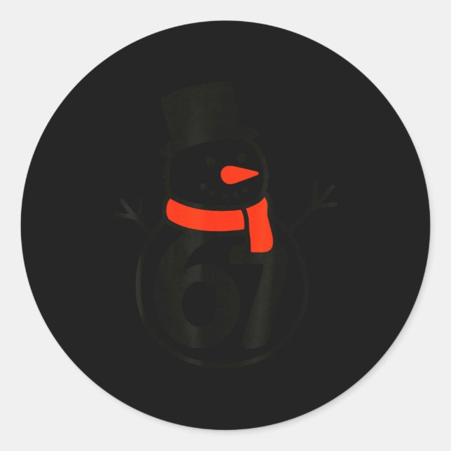 Adesivo Six Seven Kids 67 Boys Girls 6 7 Christmas Snowman (Frente)