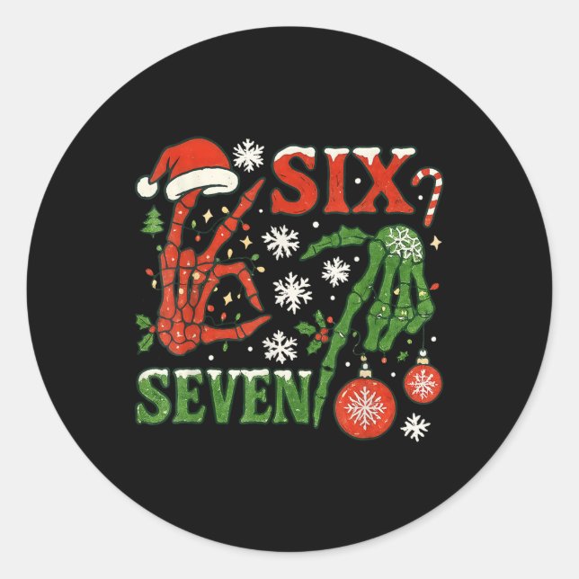 Adesivo Six Seven Meme Christmas 6-7 Christmas Skeleton Ha (Frente)