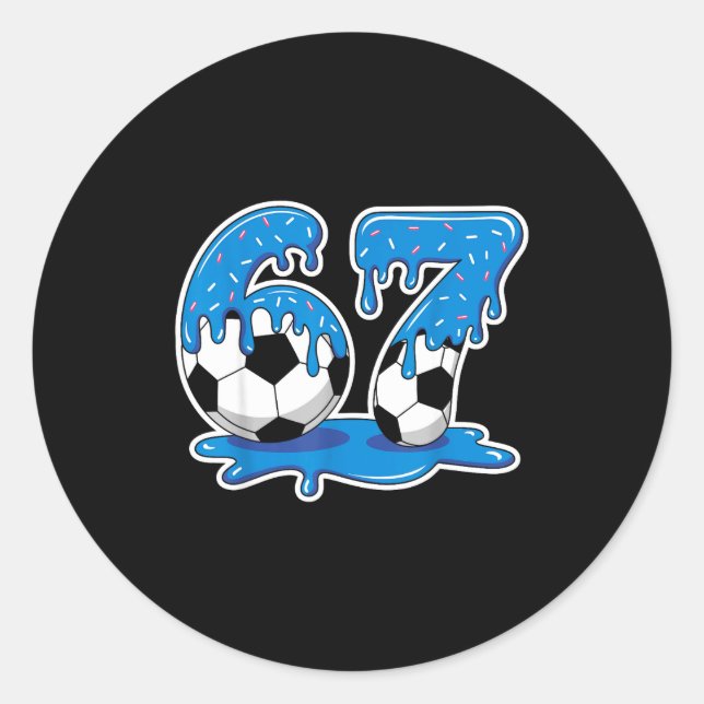 Adesivo Six Seven Soccer Ice Cream Drip Funny Design  (Frente)