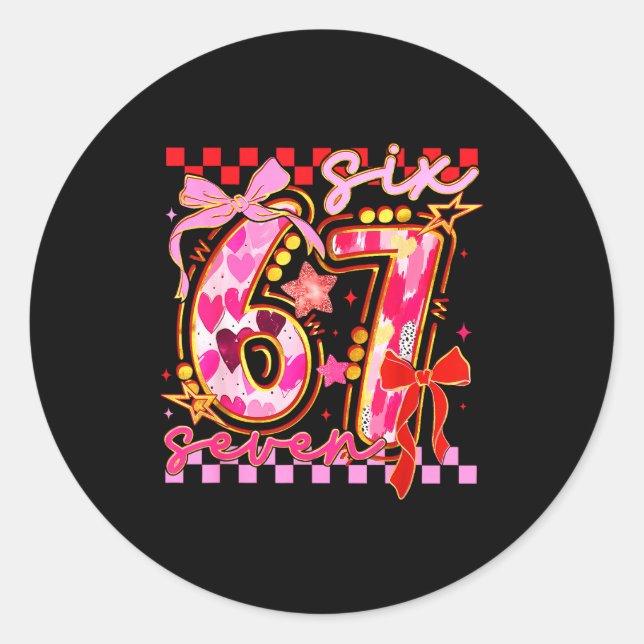 Adesivo Six Seven Valentine Day Funny Nk 67 Cute Bow Girls (Frente)