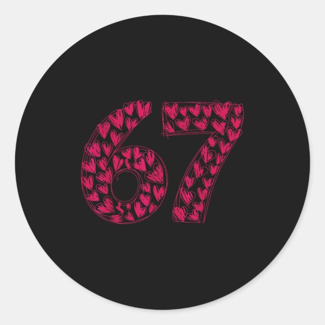 Adesivo Six Seven Viral Sketch Heart 67 Cute Valentine Sch (Frente)