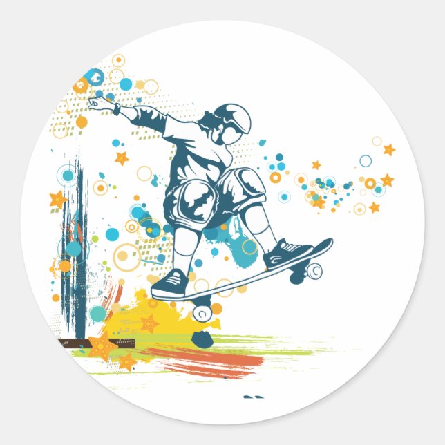 Adesivo sk8er vetor skateboarder (Frente)