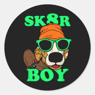 Adesivo Sk8r Boy - Cachorro de Skate Patinação Meme Engraç
