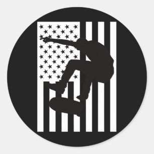 Adesivo Skate de Bandeira Americana Skatista de Bandeira d