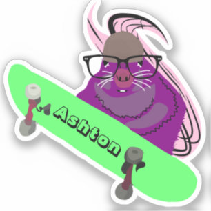 Adesivo Skate de nome personalizado nº 1024 do Esquilo tra