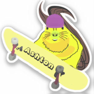 Adesivo Skate de nome personalizado nº 1029 do Esquilo tra