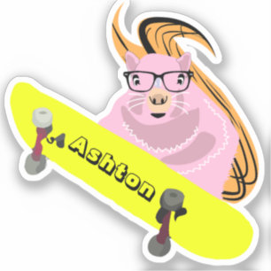 Adesivo Skate de nome personalizado nº 975 do Esquilo trav
