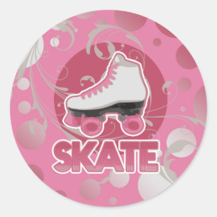 Adesivo Skate de rolo cor-de-rosa do redemoinho da bolha,