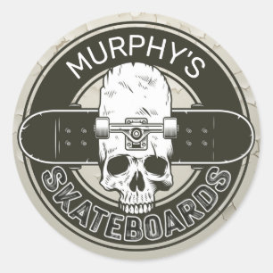 Adesivo Skate de Skull Skateboarding do NOME DA PÁGINA Pe