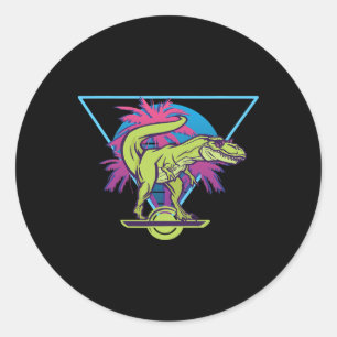 Adesivo Skate Elétrico Moderno T-rex Flutuante Retro