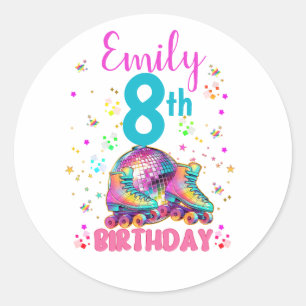 Adesivo Skate Roller Disco Birthday Girl Correspondente