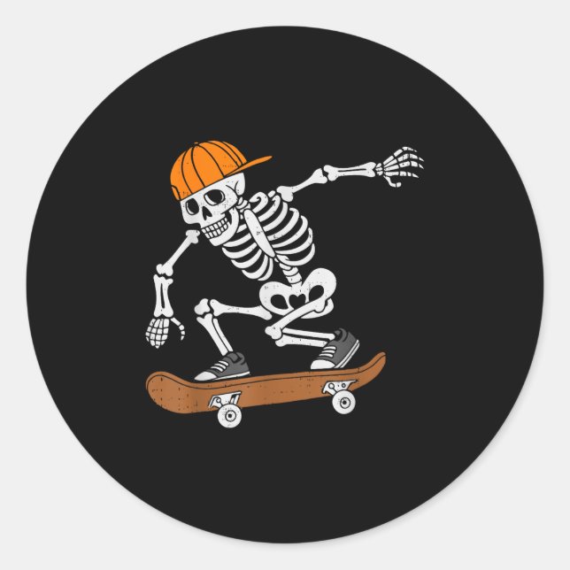 Adesivo Skateboard Halloween Costume Skeleton Skateboardin (Frente)