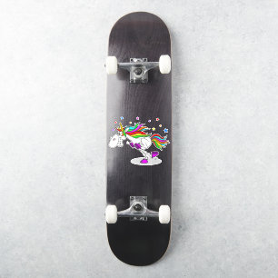Adesivo Skateboard RUNNING rainbow unicorn sticker