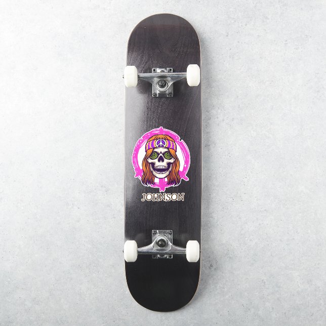 Adesivo Skateboard SKULL HIPPY (Skate)