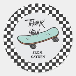 Adesivo Skateboard Vamos Kicar Aniversário Obrigado Favor