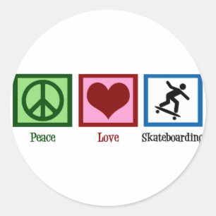 Adesivo Skateboarding do amor da paz
