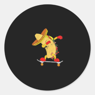 Adesivo Skateboarding Taco On Skateboard Gift Skater