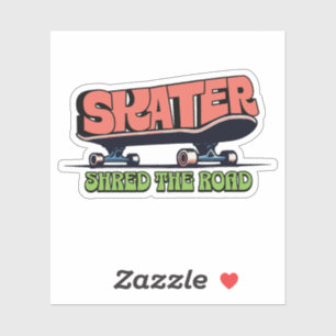 Adesivo Skater Destrói a Estrada – Retro Skateboarding dos