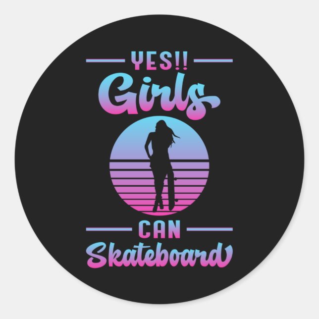 Adesivo Skater Girl Sk8 Girls Skateboard Skate Dift Idea (Frente)