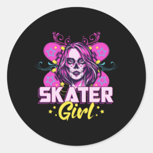 Adesivo Skater Girl Sk8 Skateboard Girls Skating Gift Idea