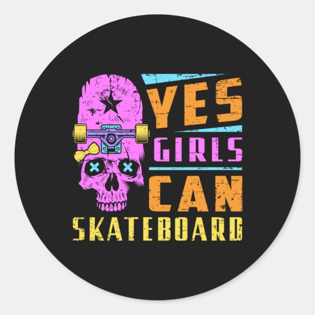 Adesivo Skater Girl Skateboard Skate Sk8 Dom Ideia (Frente)