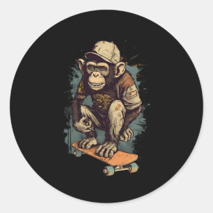 Adesivo Skater Mackey Chimpanzee Skateboard Para Skateboar