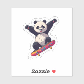 Adesivo Skater Panda Sticker – Cartoon Decal