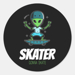 Adesivo Skater Vai Patinar Alien Skateboarder Skateboardin
