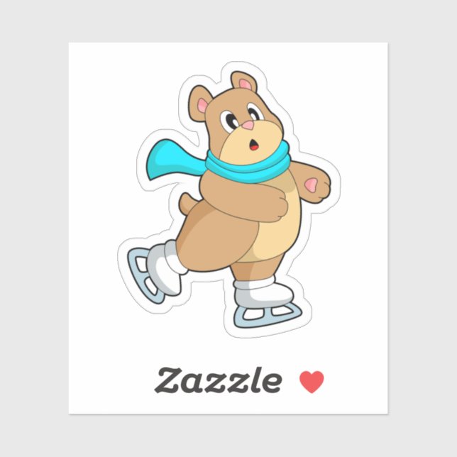 Adesivo Skates de gelo com gelo (Folha)