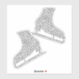 Adesivo Skates de gelo picante figura brilho prateado