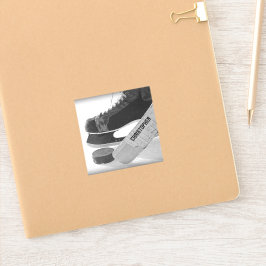 Adesivo Skates Negros de Hockey Personalizados