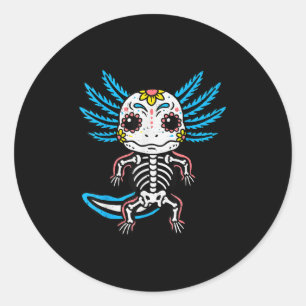 Adesivo Skeleton Axolotl Halloween Meninas adolescentes