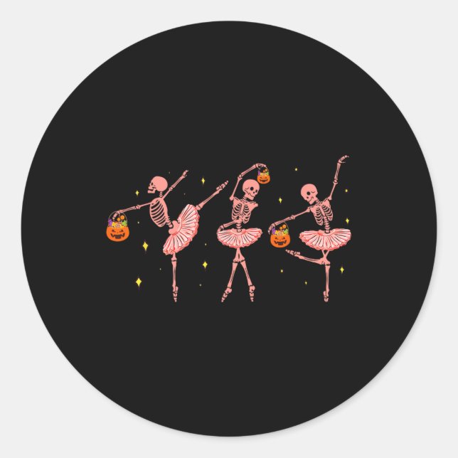 Adesivo Skeleton Ballerina Halloween Jack O Dancer Lantern (Frente)