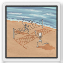 Adesivo Skeleton Beach Volleyball Sticker