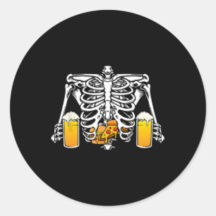 Adesivo Skeleton Beer Lover Hamburger Pizza Xray Halloween