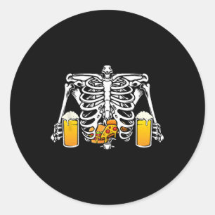 Adesivo Skeleton Beer Lover Hamburger Pizza Xray Halloween