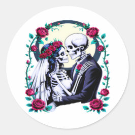 Adesivo Skeleton Bride e Groom Gothic