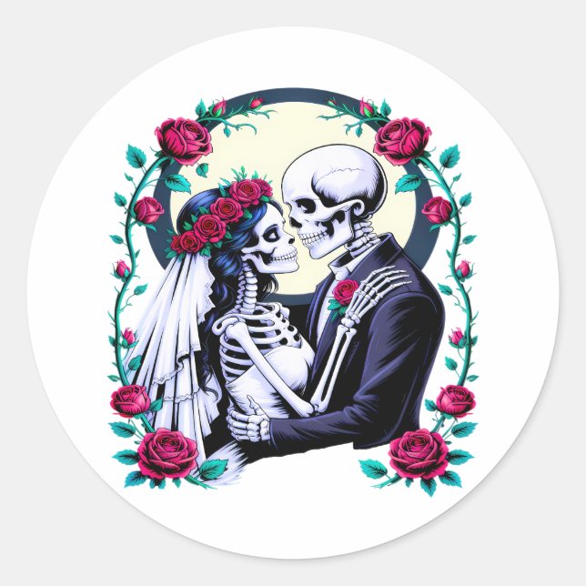Adesivo Skeleton Bride e Groom Gothic (Frente)