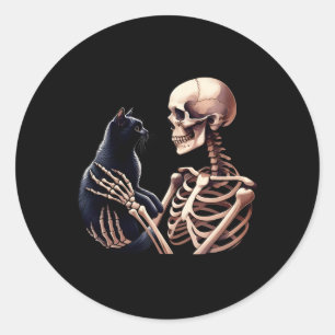 Adesivo Skeleton Brincando Com Um Amor De Gato