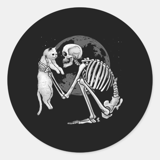 Adesivo Skeleton Cat Gatinho Skull Ghost Halloween Men (Frente)