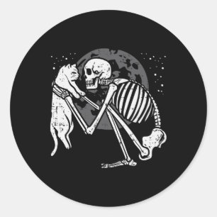 Adesivo Skeleton Cat Gatinho Skull Gótico Homens de Hallow